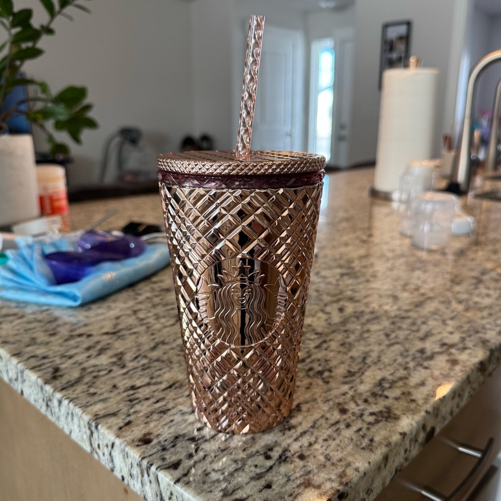 16oz Starbucks Rose Gold Cold Cup